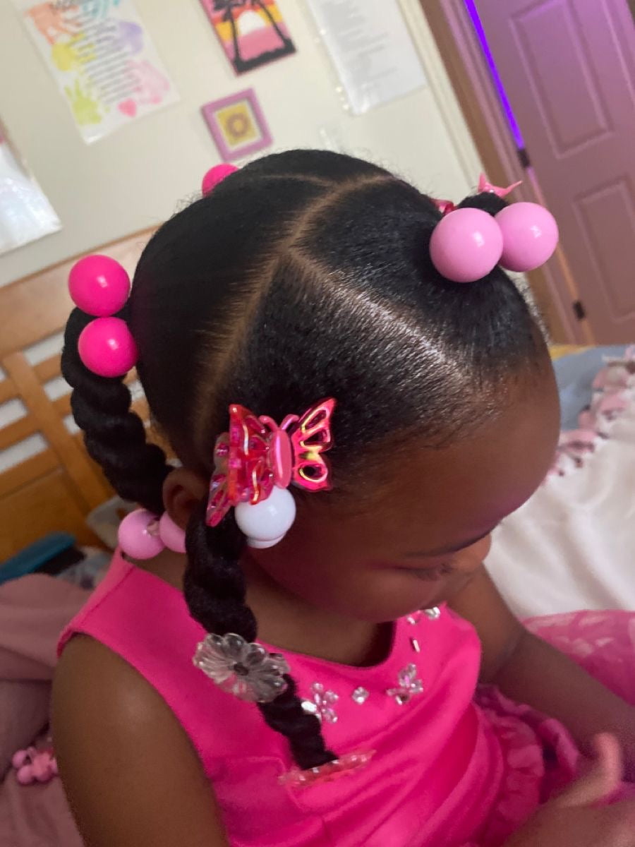 10 Pcs Pretty In Pink Assorted Bubble Hair Ties - Royal Kyree