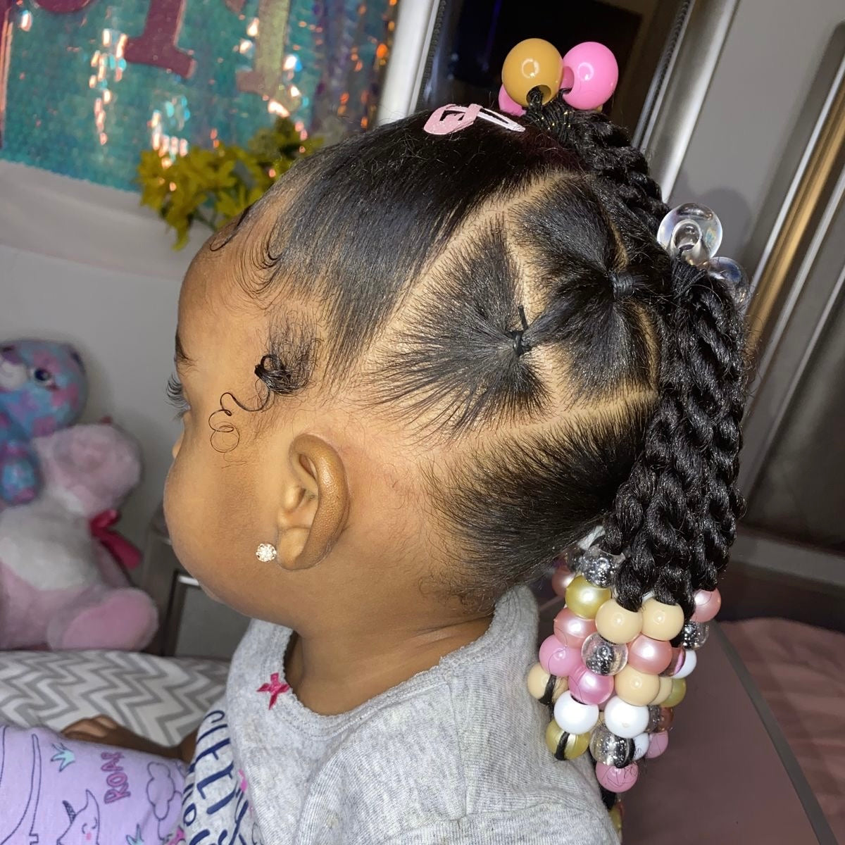 8 Pcs Baby Pink Bubble Hair Ties - Royal Kyree