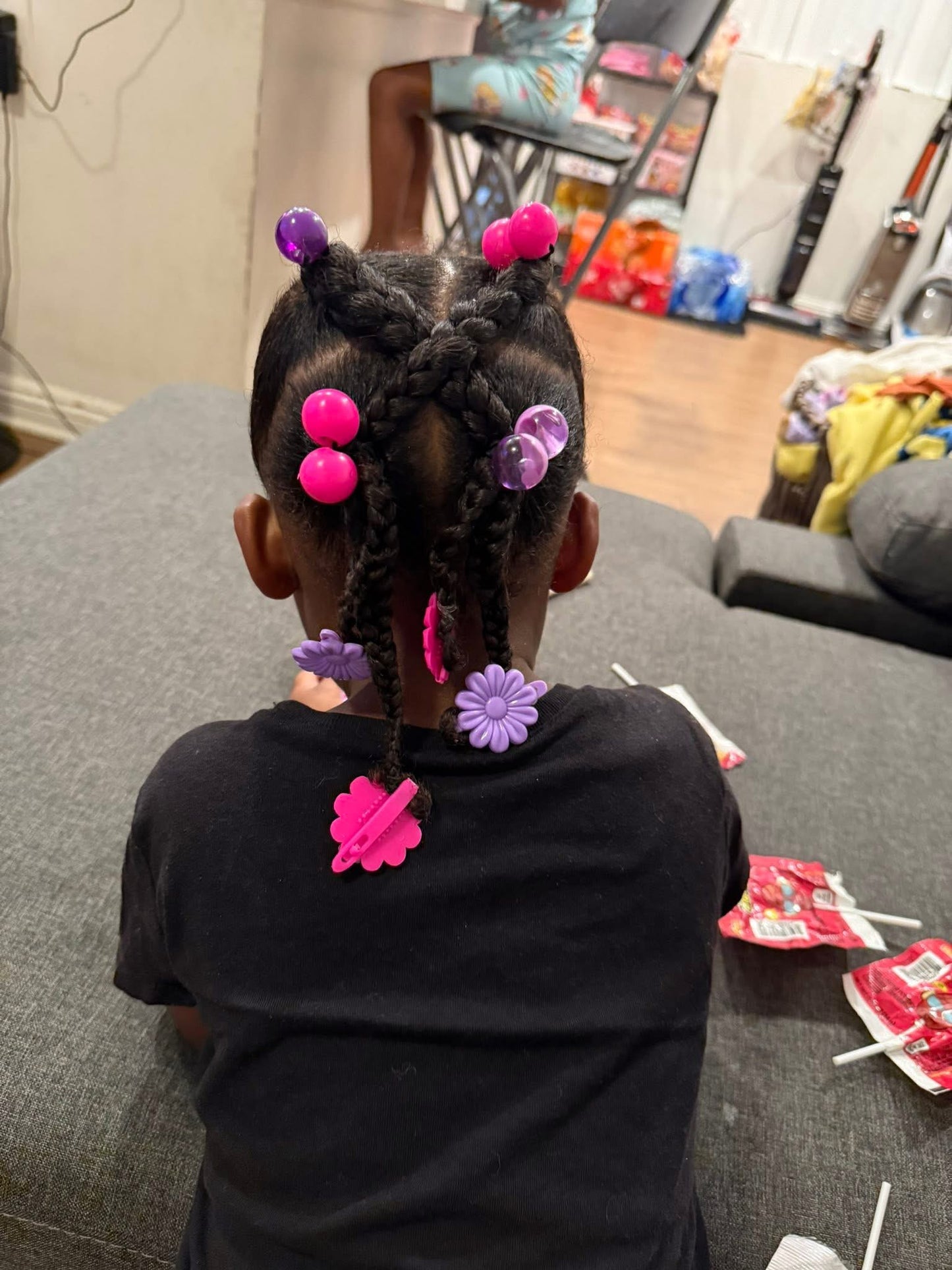 8 Pcs Hot Pink Bubble Hair Ties - Royal Kyree