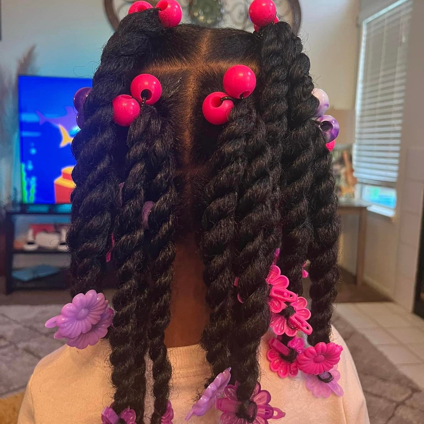 8 Pcs Hot Pink Bubble Hair Ties - Royal Kyree