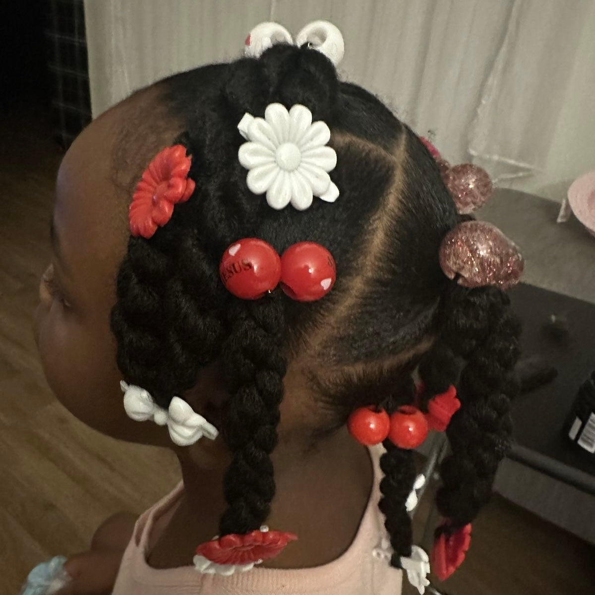 8 Pcs Cherry Red Bubble Hair Ties - Royal Kyree