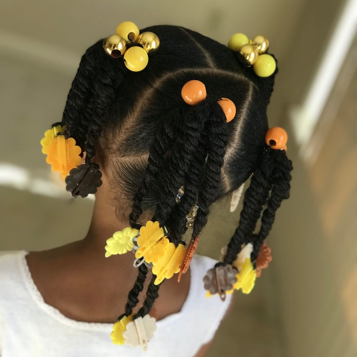 8 Pcs Yellow lemon Assorted Bubble Hair Ties - Royal Kyree