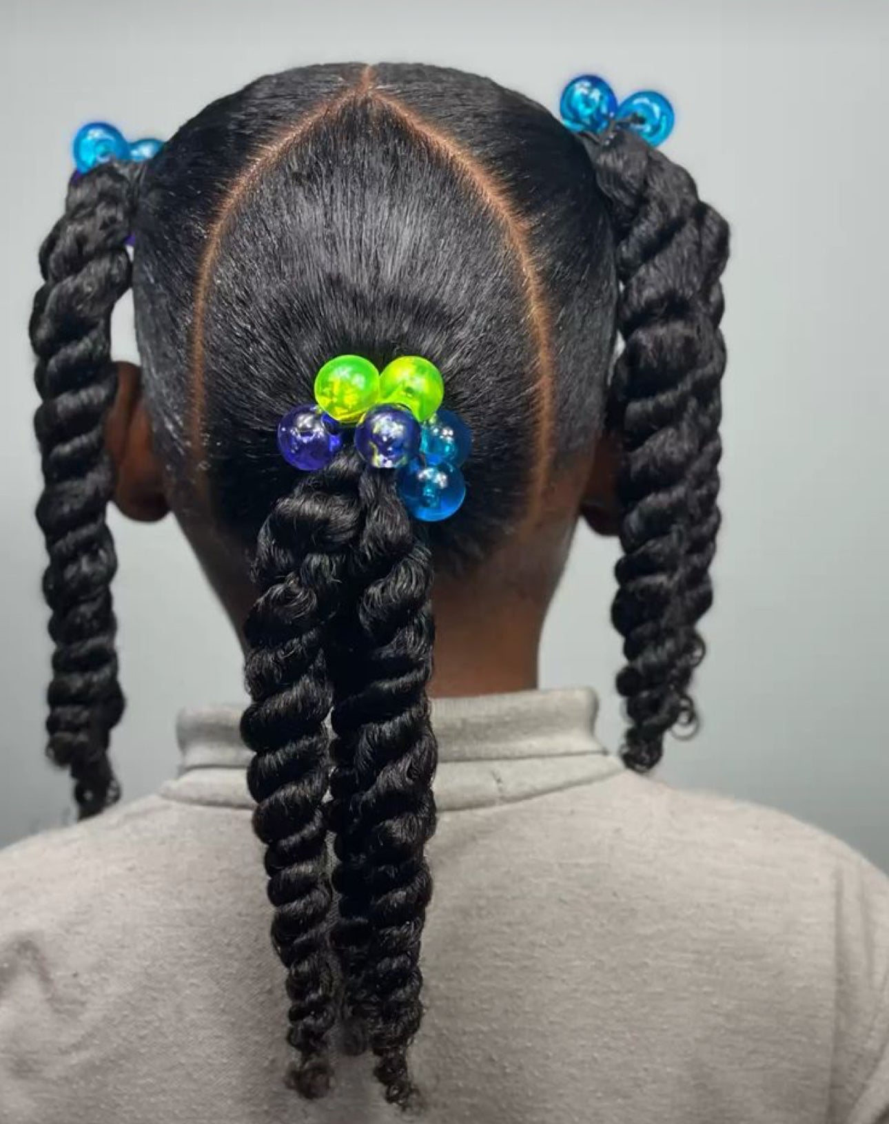 8 Pcs Green Assorted Bubble Hair Ties - Royal Kyree