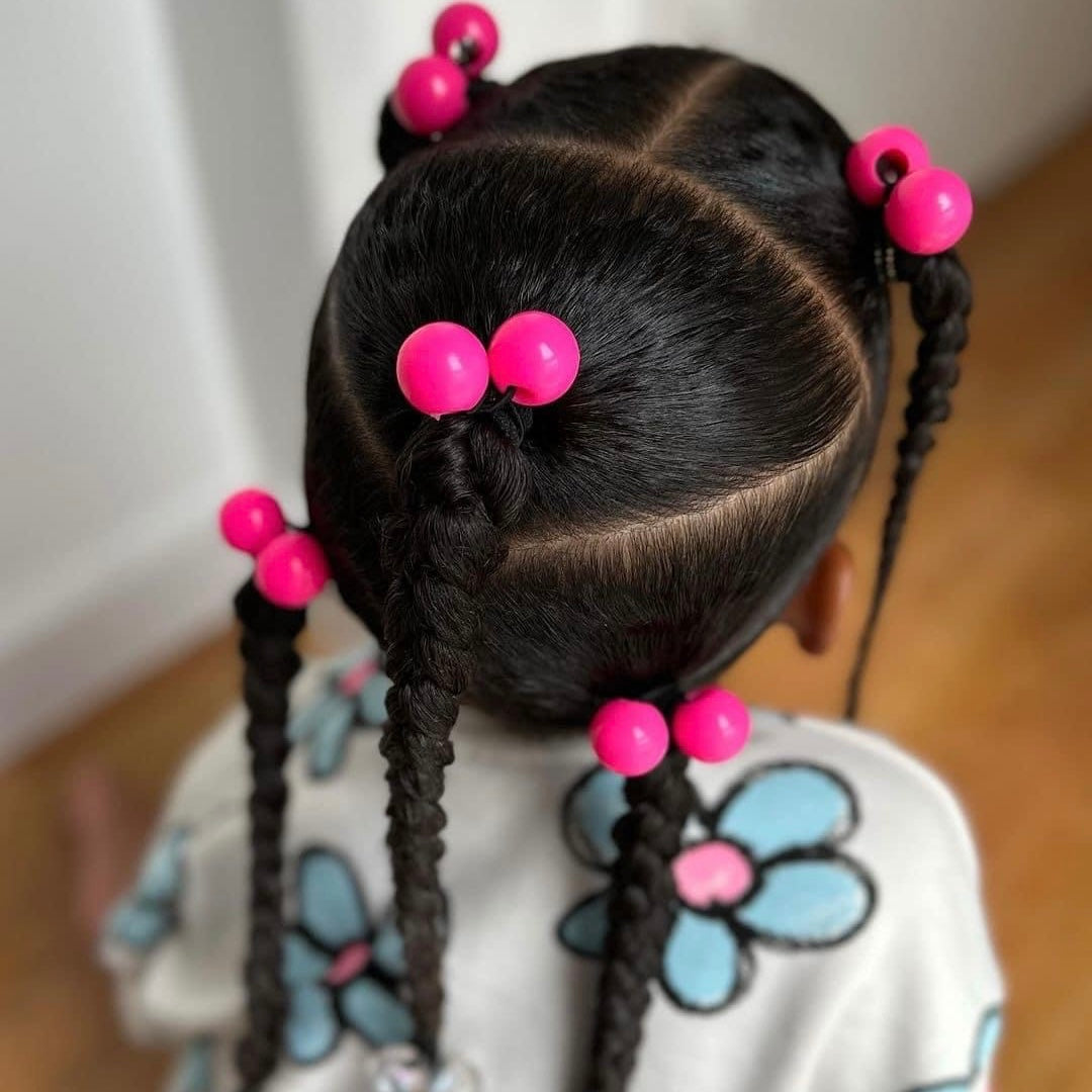8 Pcs Hot Pink Bubble Hair Ties - Royal Kyree