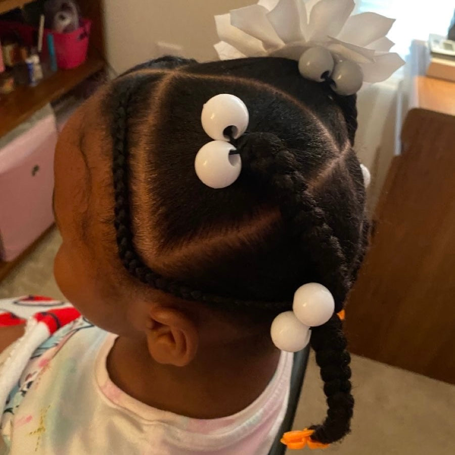 8 Pcs White Bubble Hair Ties - Royal Kyree