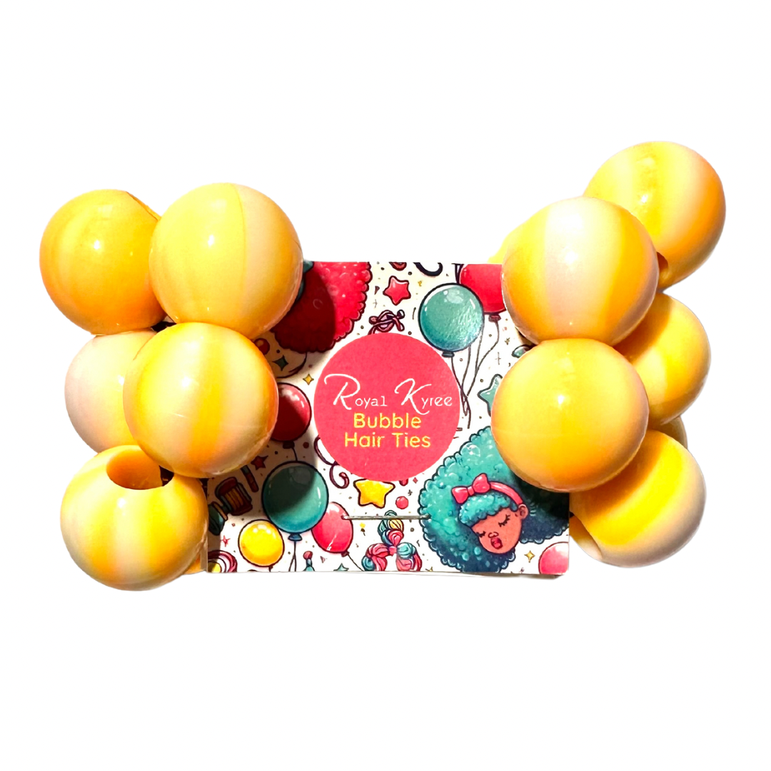 8 Pcs Orange Sherbet Bubble Hair Ties - Royal Kyree