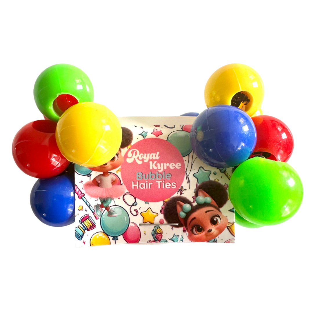 8 Pcs Primary Colors Bubble Hair Ties - Royal Kyree