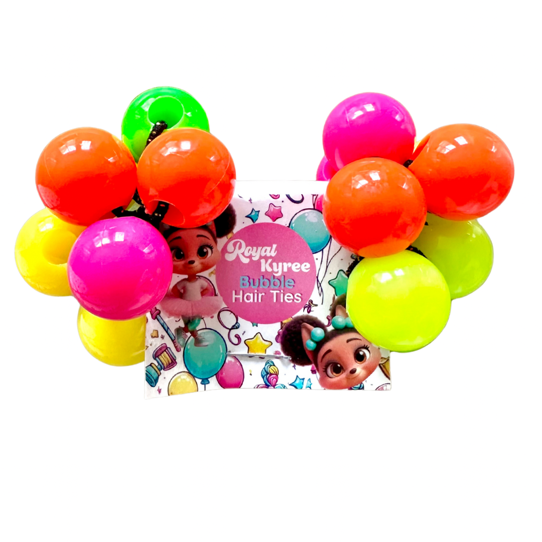 10 Pcs Neon Assorted Bubble Hair Ties - Royal Kyree