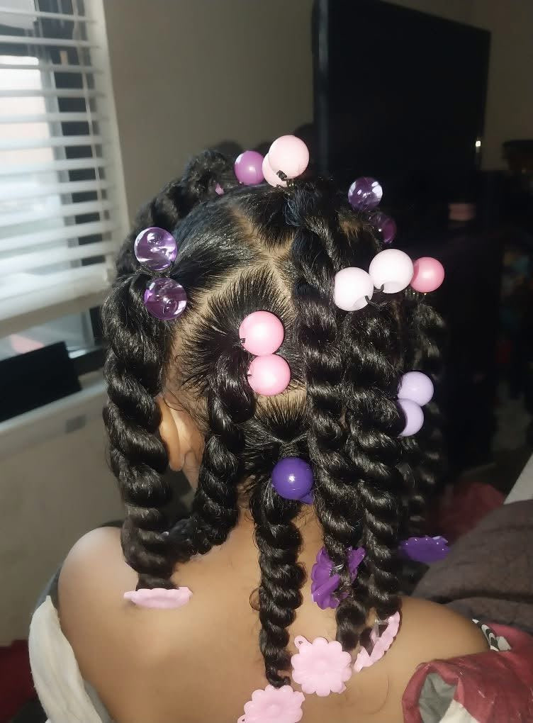 8 Pcs Hot Pink Bubble Hair Ties - Royal Kyree