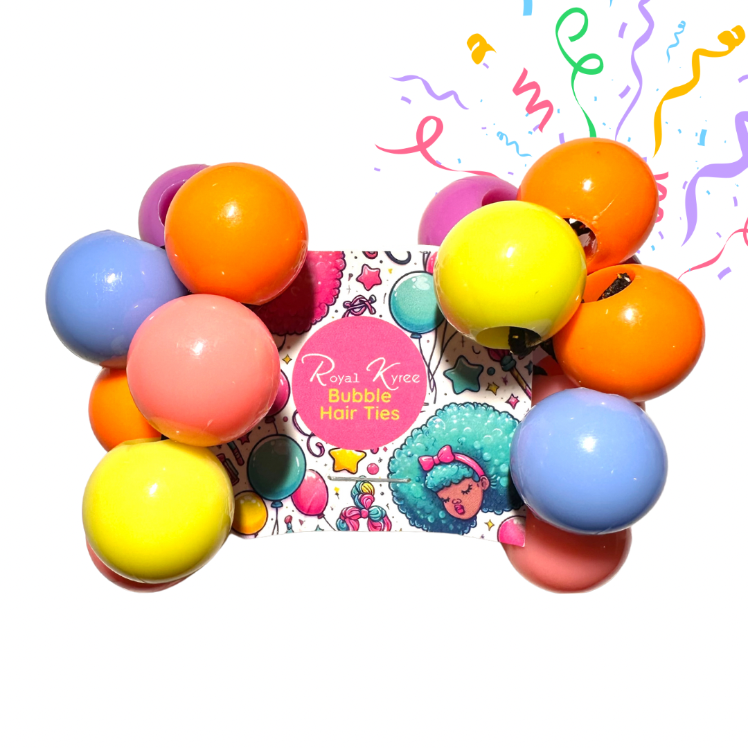 10 Pcs Birthday Girl Bubble Hair Ties - Royal Kyree