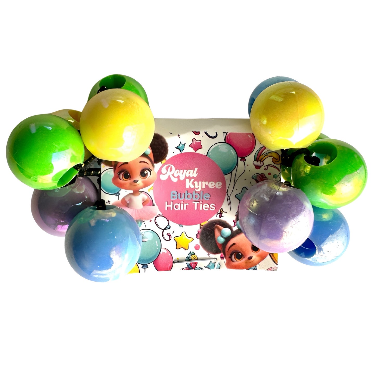 8 Pcs Pearly Pastels Bubble Hair Ties - Royal Kyree