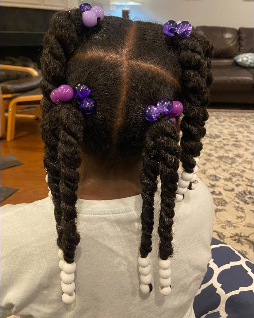 8 Pcs Royal Purple Bubble Hair Ties - Royal Kyree