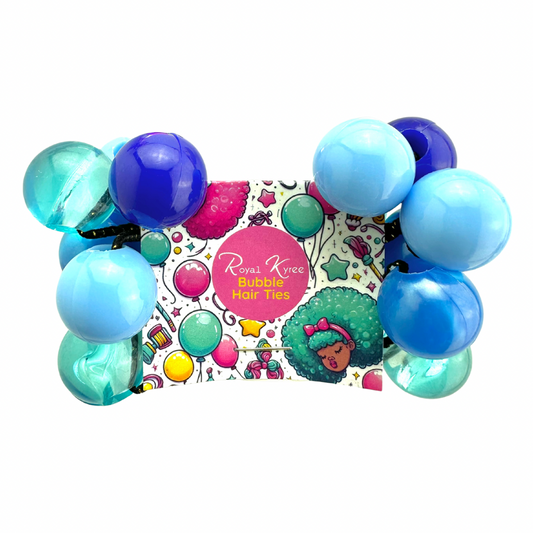8 Pcs Blueberry Assorted Bubble Hair Ties - Royal Kyree