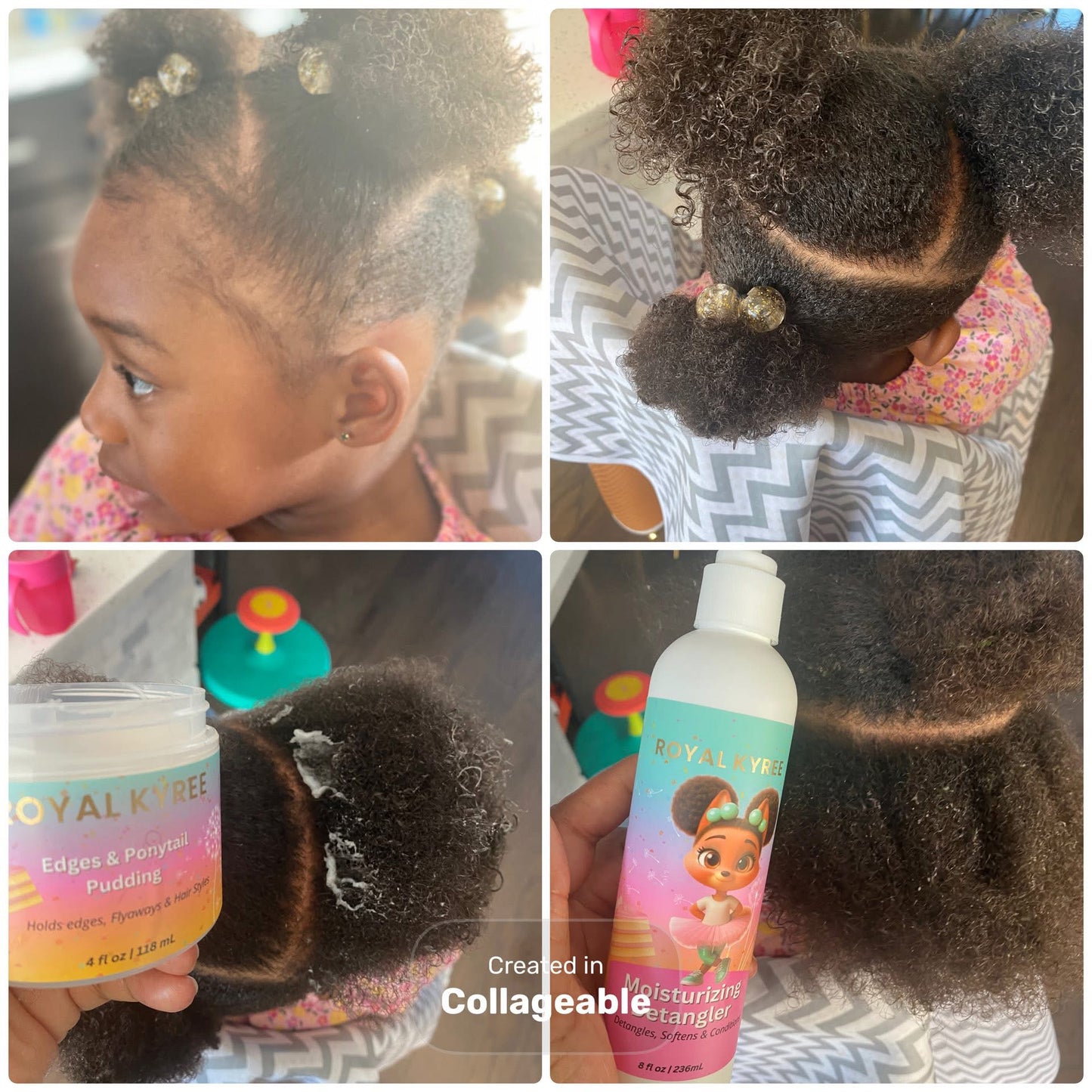 Edges & Ponytail Pudding, Kids Hair Styling Gel, 4oz - Royal Kyree