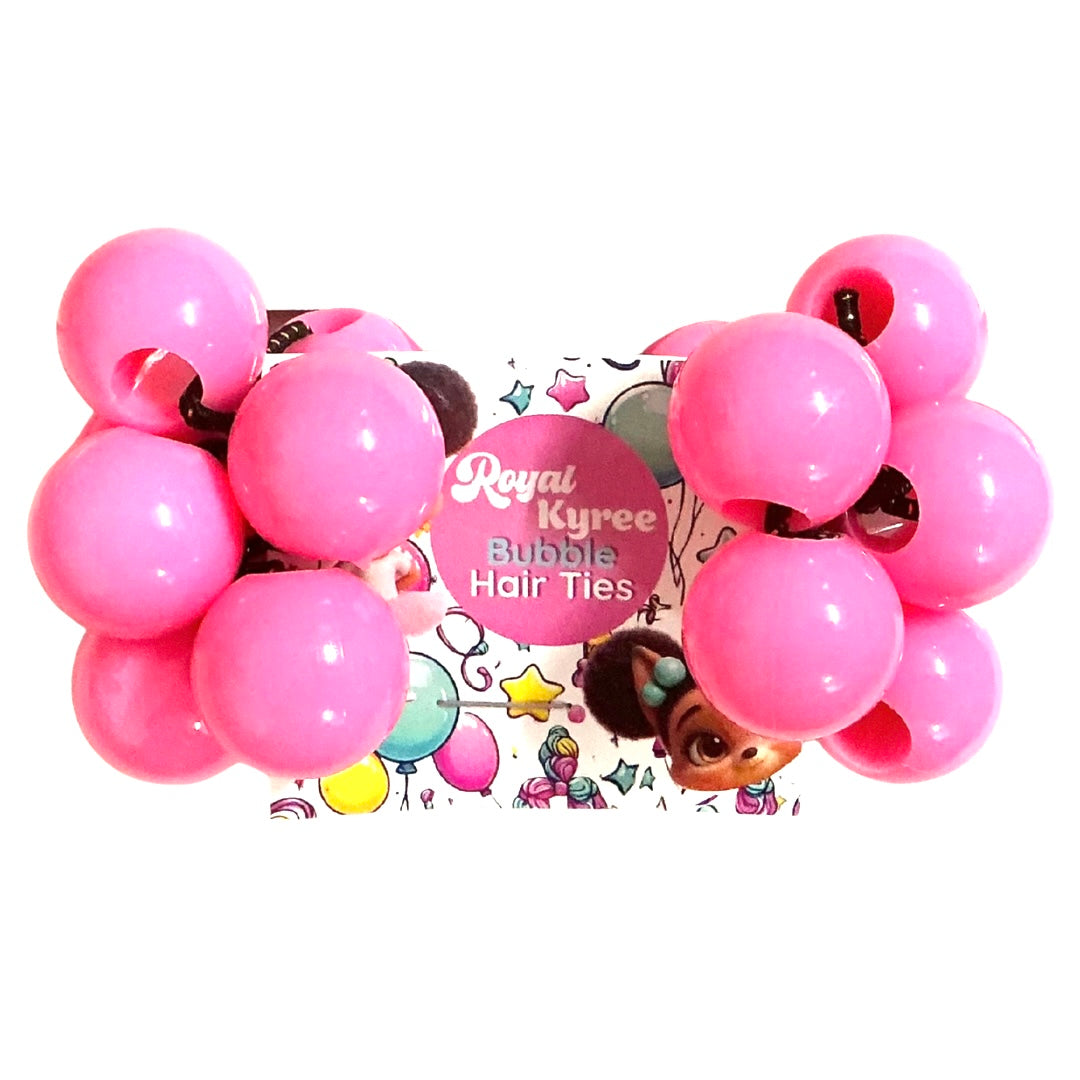 8 Pcs Baby Pink Bubble Hair Ties - Royal Kyree