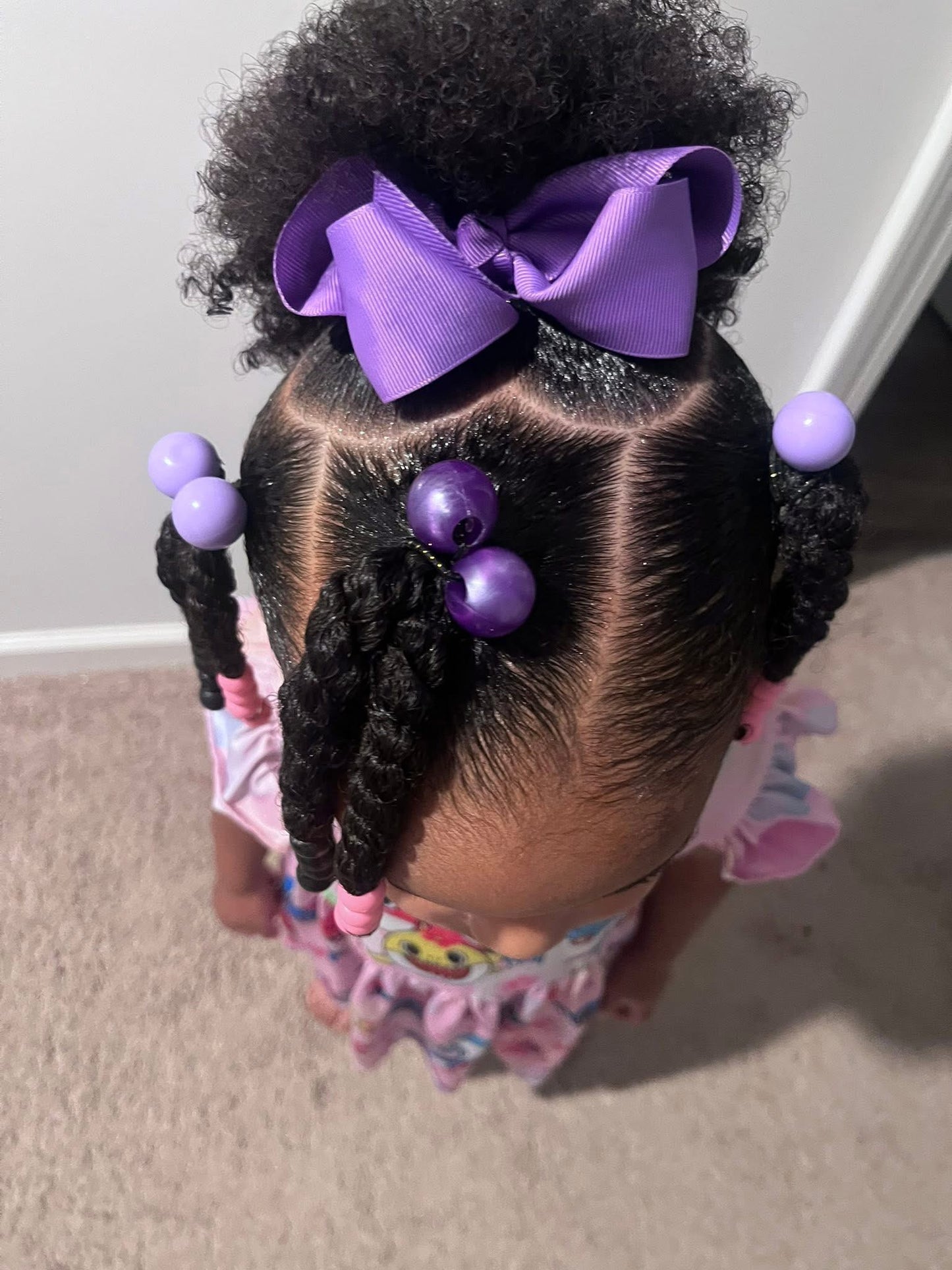 8 Pcs Royal Purple Bubble Hair Ties - Royal Kyree