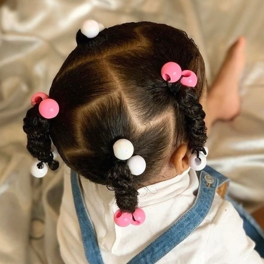 8 Pcs Valentine Cutie Bubble Hair Ties - Royal Kyree