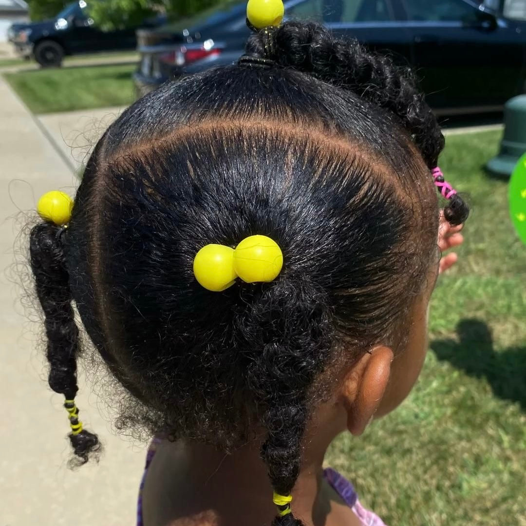 8 Pcs Yellow lemon Assorted Bubble Hair Ties - Royal Kyree