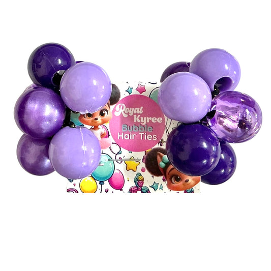 8 Pcs Royal Purple Bubble Hair Ties - Royal Kyree