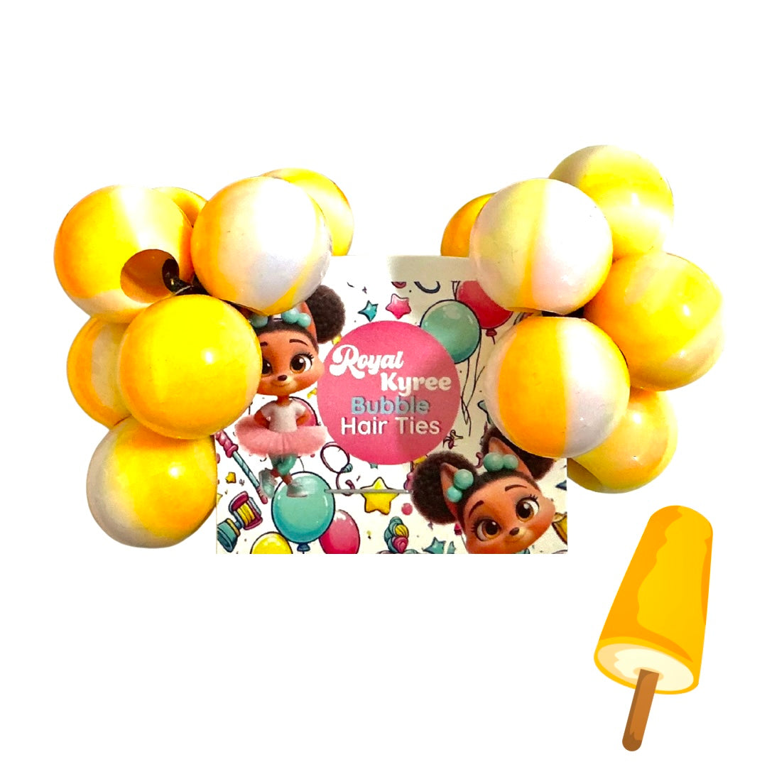 8 Pcs Orange Sherbet Bubble Hair Ties - Royal Kyree