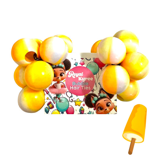 8 Pcs Orange Sherbet Bubble Hair Ties - Royal Kyree