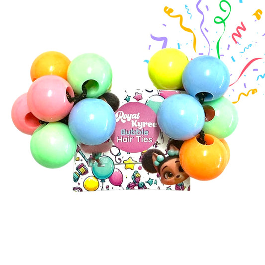 10 Pcs Birthday Girl Bubble Hair Ties - Royal Kyree