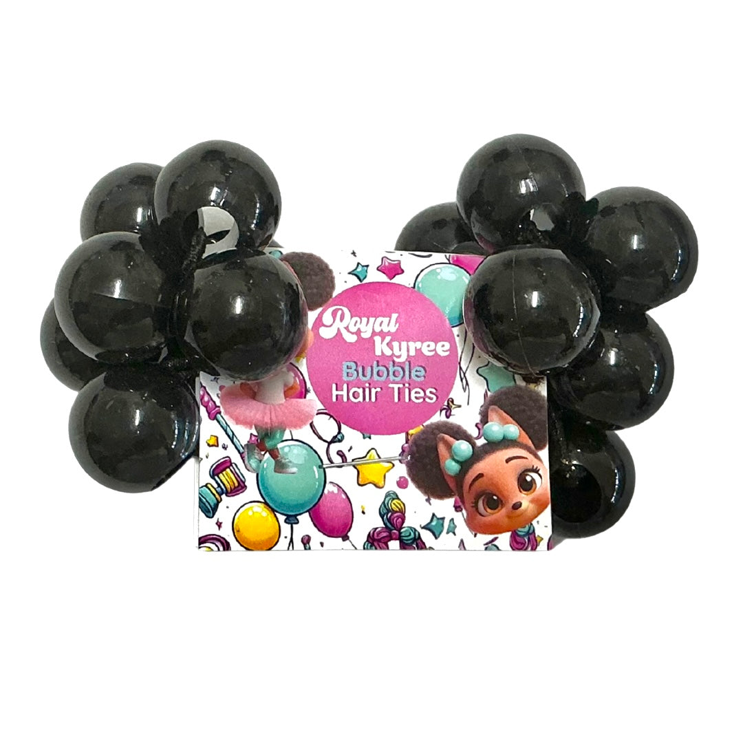 8 Pcs Black Bubble Hair Ties - Royal Kyree
