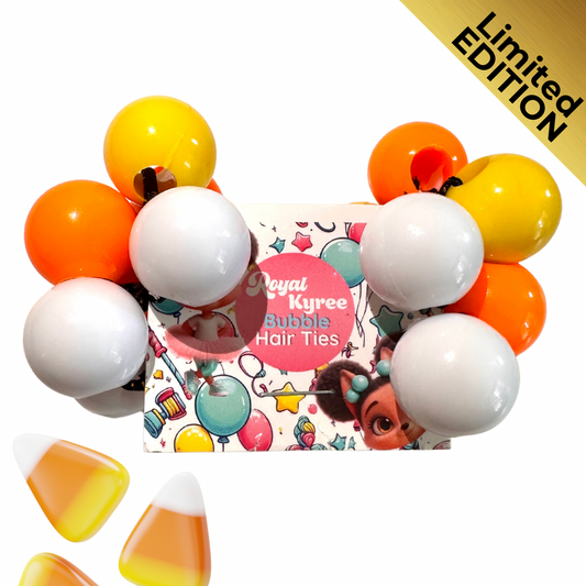 8 Pcs Candy Corn Assorted Bubble Hair Ties - Royal Kyree