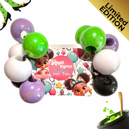 8 Pcs Spooky Assorted Bubble Hair Ties - Royal Kyree