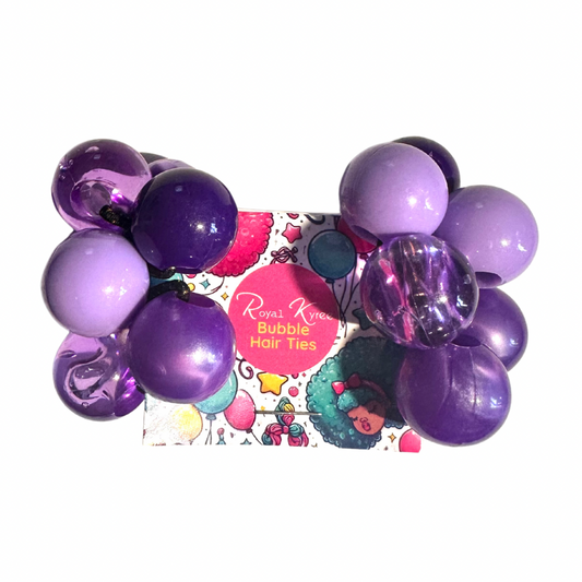 8 Pcs Royal Purple Bubble Hair Ties - Royal Kyree