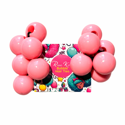 8 Pcs Baby Pink Bubble Hair Ties - Royal Kyree