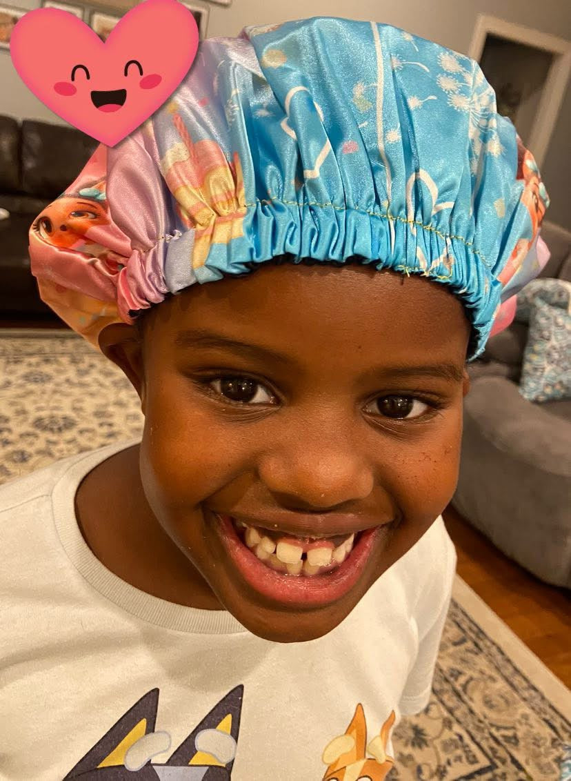 Kids Adjustable Satin Bonnet - Royal Kyree