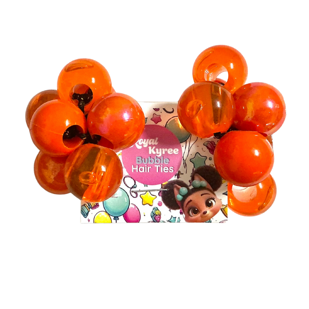 8 Pcs Orange Assorted Bubble Hair Ties - Royal Kyree
