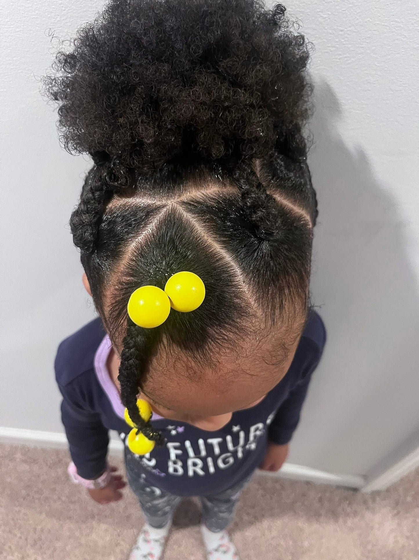 8 Pcs Yellow & White Bubble Hair Ties - Royal Kyree