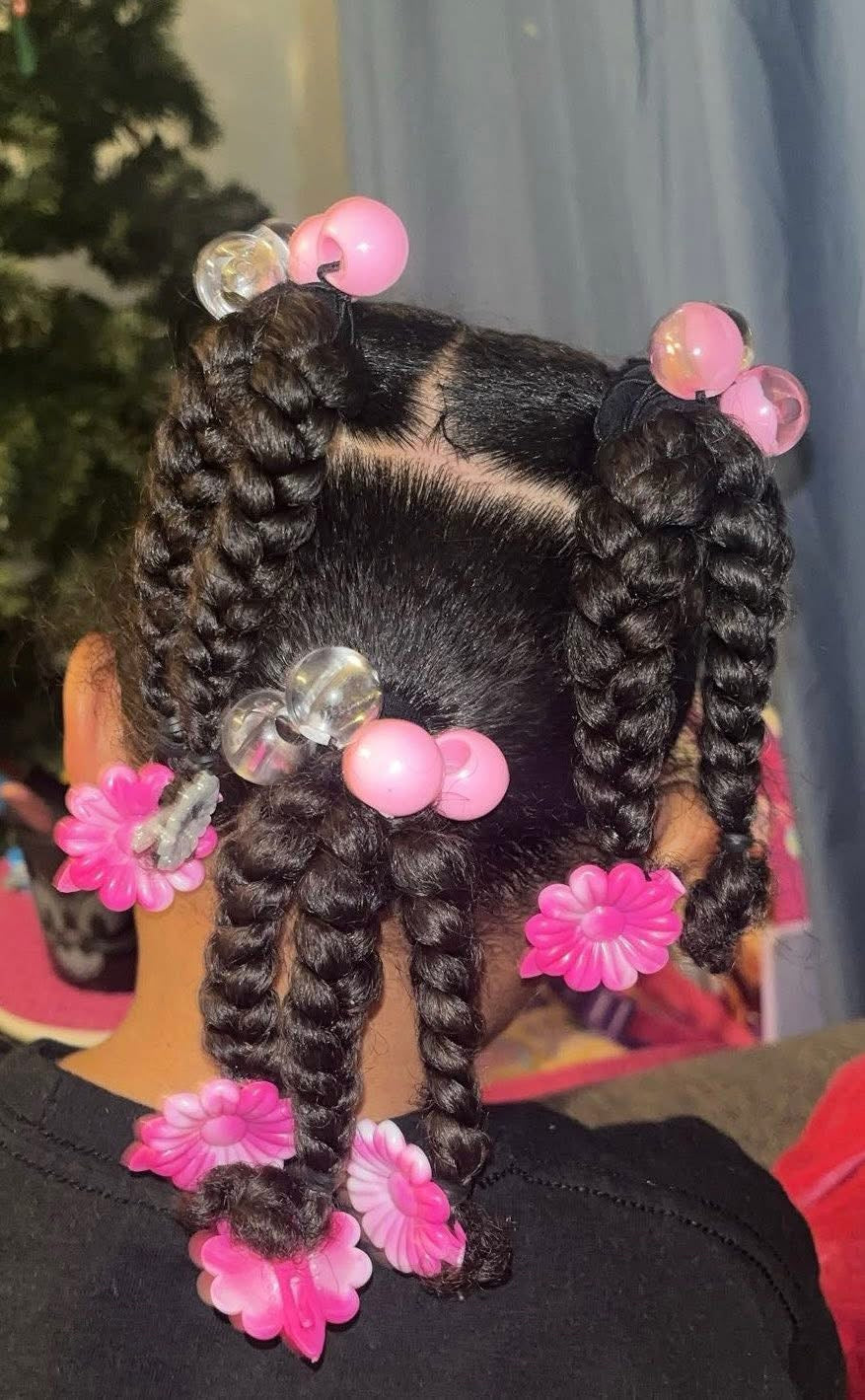 8 Pcs Baby Pink Bubble Hair Ties - Royal Kyree