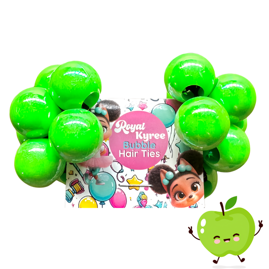 8 Pcs Green Apple Bubble Hair Ties - Royal Kyree