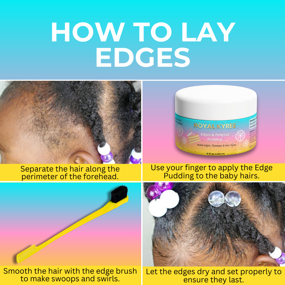 Edges & Ponytail Pudding, Kids Hair Styling Gel, 4oz - Royal Kyree